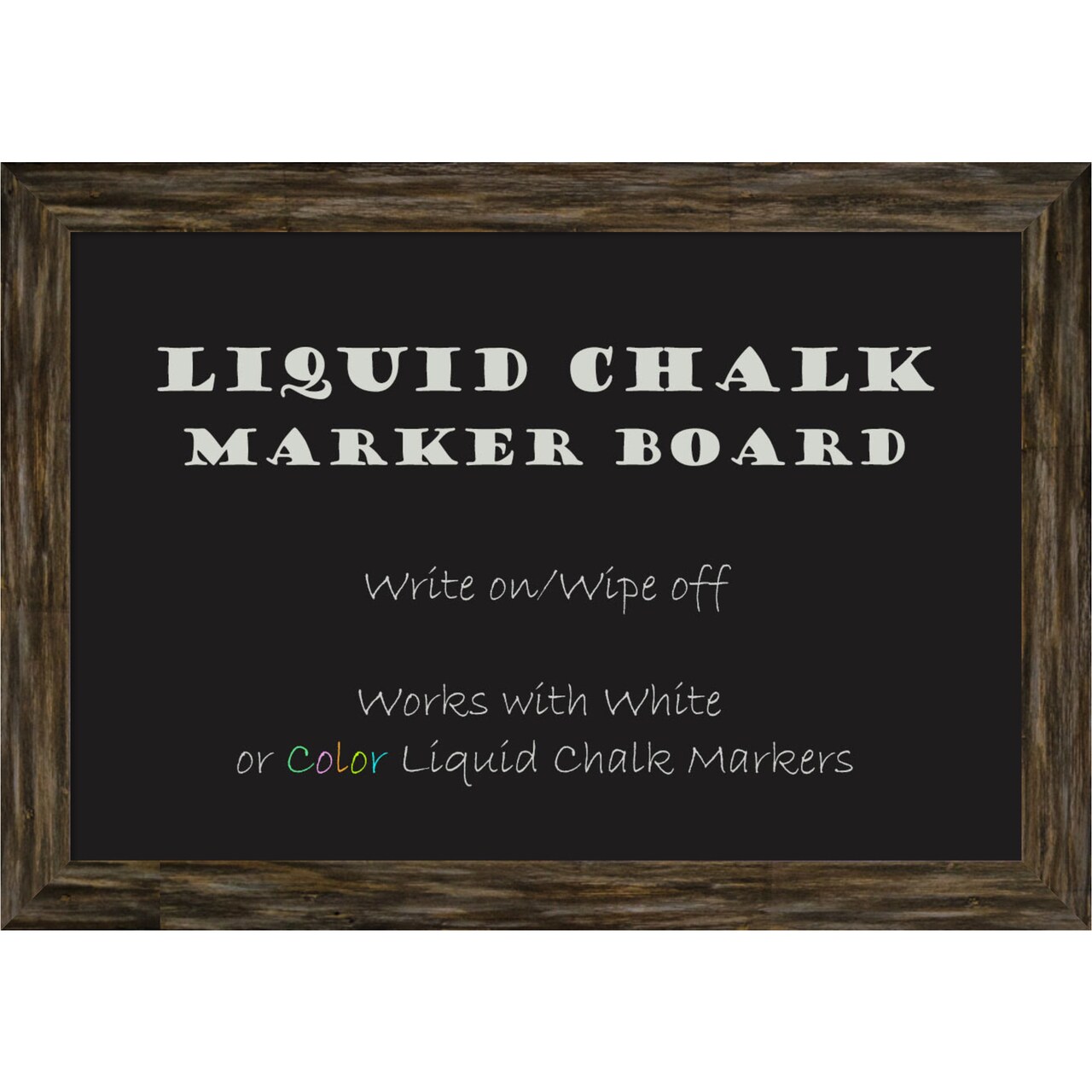 Liquid Chalk Marker Board Extra Large, Fencepost Brown Narrow Framed